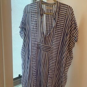 EMERSON FRY SHORT CAFTAN - OCEAN STRIPE ORGANIC